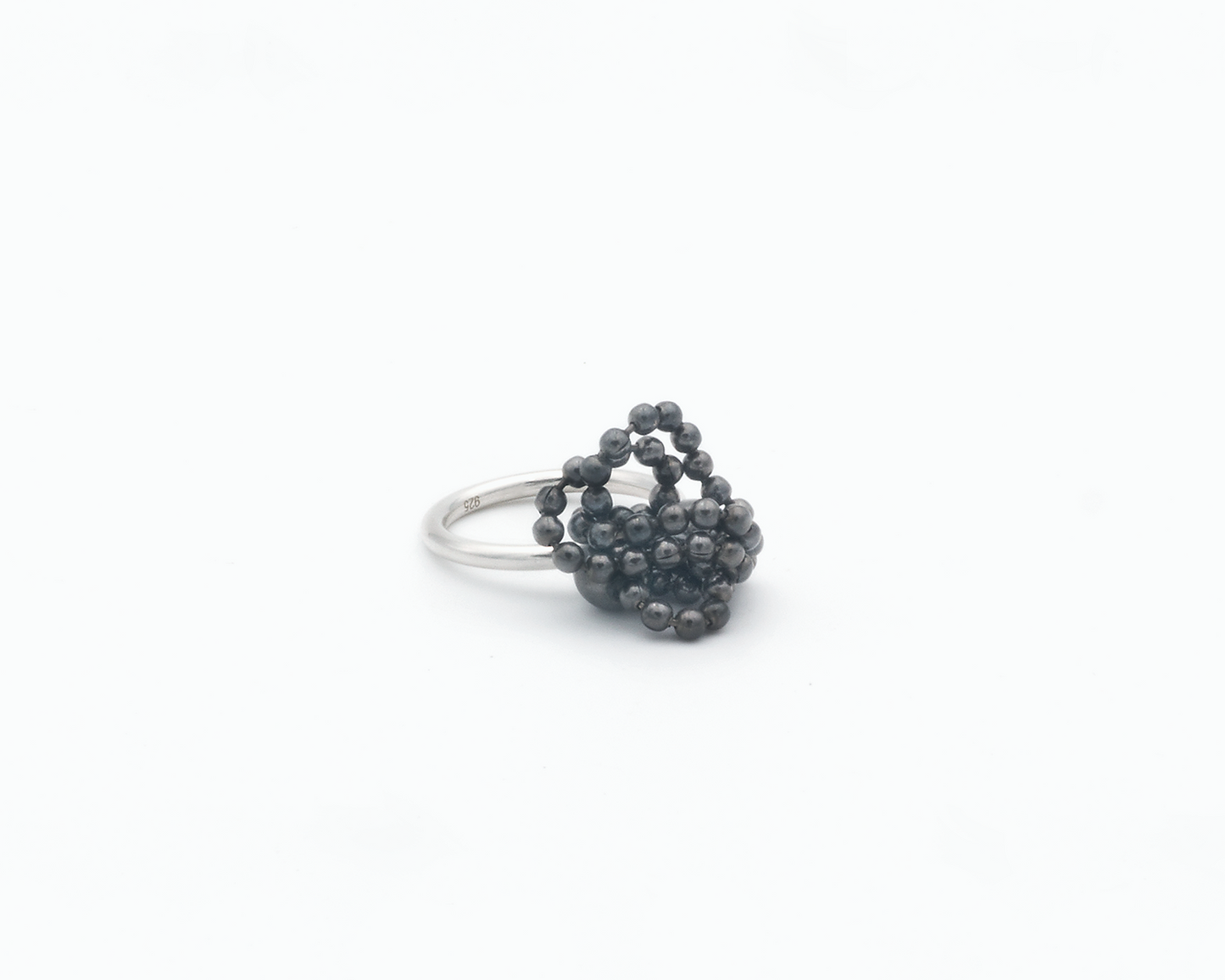 Ring „globolous", Ruthenium geschwärzt